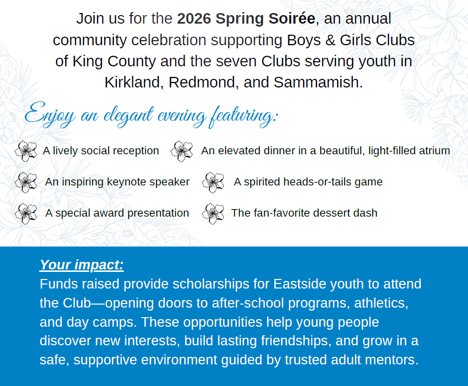 Join us for the 2026 Spring Soirée, an annual community celebration supporting Boys & Girls Clubs of